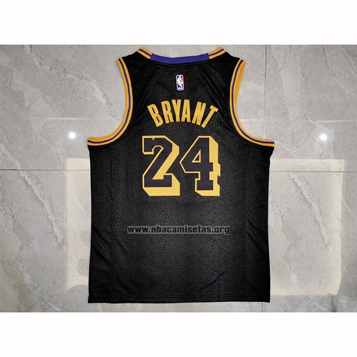 Camiseta Los Angeles Lakers Kobe Bryant NO 24 Ciudad 2017-18 Negro